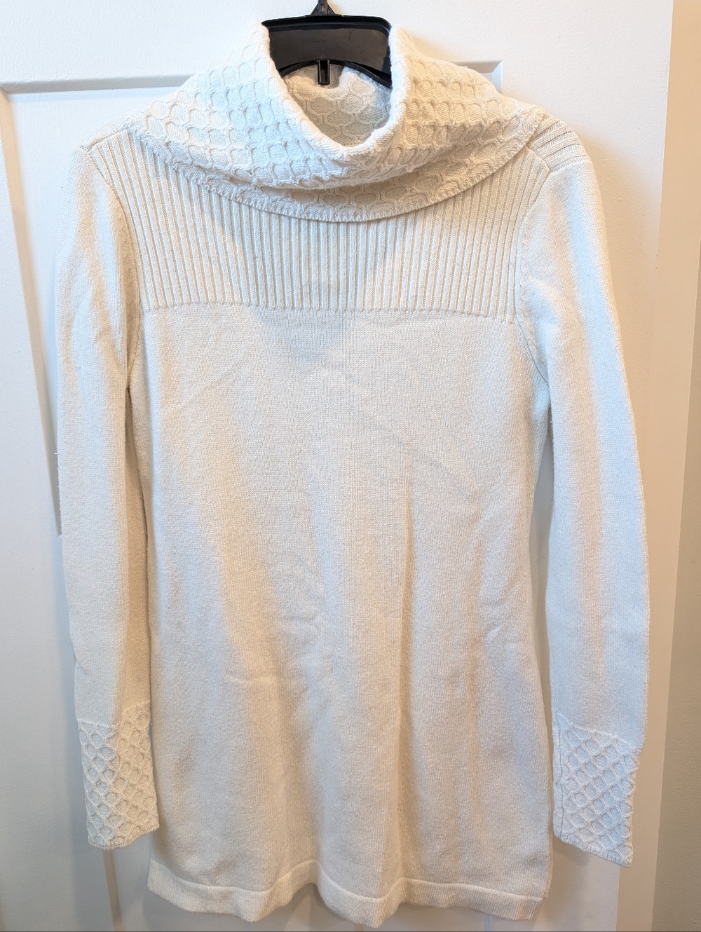 Women’s White Cowl Neck Sweater